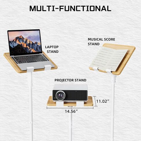 ETHU Laptop Floor Stand with One-Hand Adjust & Safety Lock, Oak in Kuwait