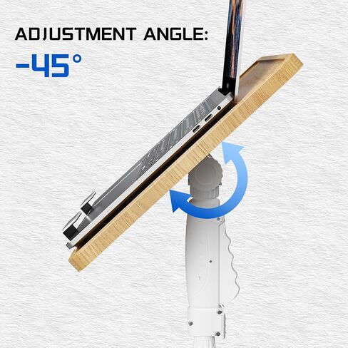 ETHU Laptop Floor Stand with One-Hand Adjust & Safety Lock, Oak in Kuwait