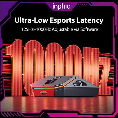 INPHIC Cyber Wireless Gaming Mouse, Tri-Mode 12000 DPI in Saudi Arabia