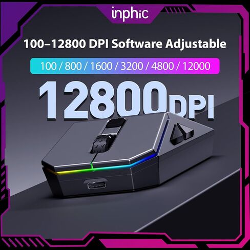INPHIC Cyber Wireless Gaming Mouse, Tri-Mode 12000 DPI in Saudi Arabia