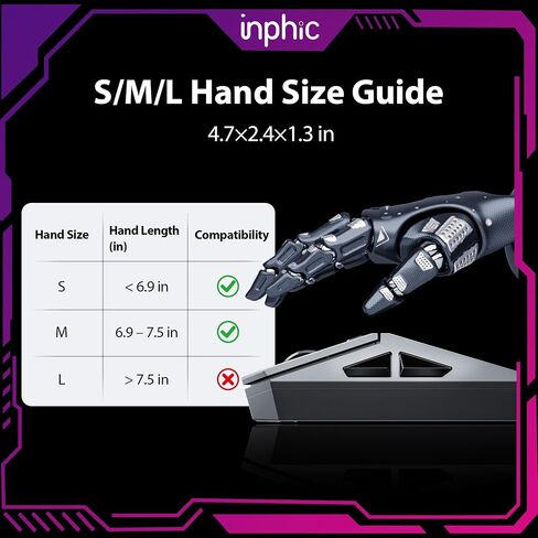 INPHIC Cyber Wireless Gaming Mouse, Tri-Mode 12000 DPI in Saudi Arabia