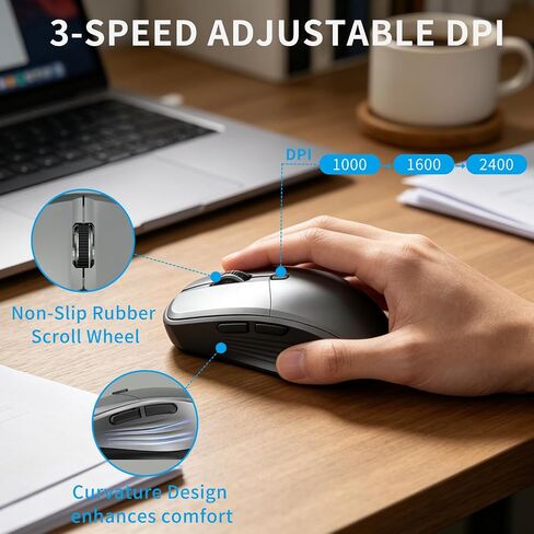 Small Wireless Ergonomic Computer Mouse for Laptop PC Desktop Chromebook in Kuwait