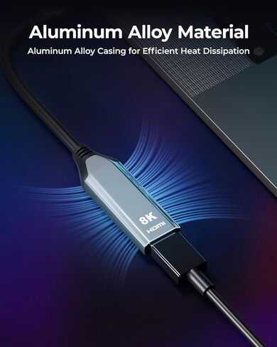 wegear USB C to HDMI Adapter 8K@60Hz, Type C to HDMI Converter 4K@144Hz [Thunderbolt 3/4 Compatible] - Supports 48Gbps, HDR10, Dolby Vision, Adapter for iPhone 16/15, S23, Laptops, Tablets in Kuwait
