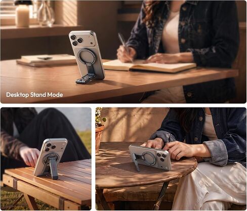 Ulanzi MA62 Magnetic Phone Tripod for MagSafe, Aluminum Pocket Tripod with Hidden Hook & 1/4" Screw Hole, Foldable Magnetic Phone Stand for iPhone 17/16/15/14 Pro Max, Travel & Vlog Daily Essentials in Kuwait