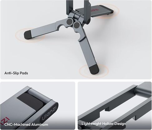 Ulanzi MA62 Magnetic Phone Tripod for MagSafe, Aluminum Pocket Tripod with Hidden Hook & 1/4" Screw Hole, Foldable Magnetic Phone Stand for iPhone 17/16/15/14 Pro Max, Travel & Vlog Daily Essentials in Kuwait