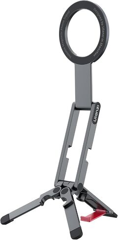 Ulanzi MA62 Magnetic Phone Tripod for MagSafe, Aluminum Pocket Tripod with Hidden Hook & 1/4" Screw Hole, Foldable Magnetic Phone Stand for iPhone 17/16/15/14 Pro Max, Travel & Vlog Daily Essentials in Kuwait