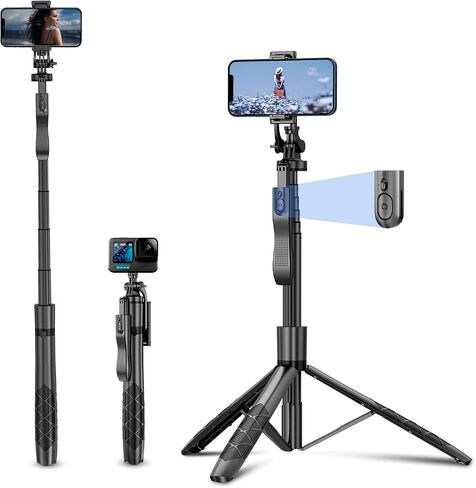 Selfie Stick, Phone Tripod 71" Stand 360 Rotation with Detachable Phone Holder & Wireless Remote, Compatible with All Cell Phones, Camera for Content Creator Vlog Live Stream Video Record in Kuwait