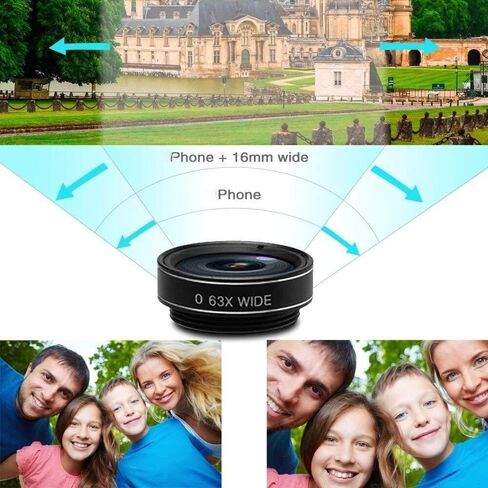 10 in 1 Phone Camera Lens Kit, Clip on Fisheye/Macro/Wide Angle Lens Attachment with Travel Case for iPhone Android in Kuwait
