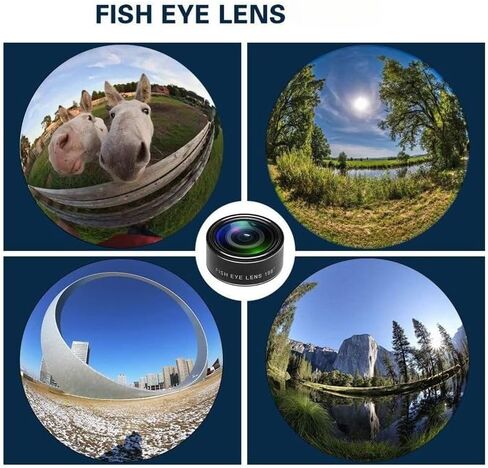 10 in 1 Phone Camera Lens Kit, Clip on Fisheye/Macro/Wide Angle Lens Attachment with Travel Case for iPhone Android in Kuwait