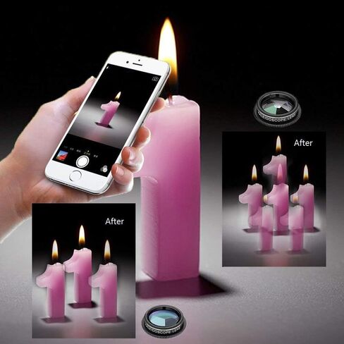 10 in 1 Phone Camera Lens Kit, Clip on Fisheye/Macro/Wide Angle Lens Attachment with Travel Case for iPhone Android in Kuwait