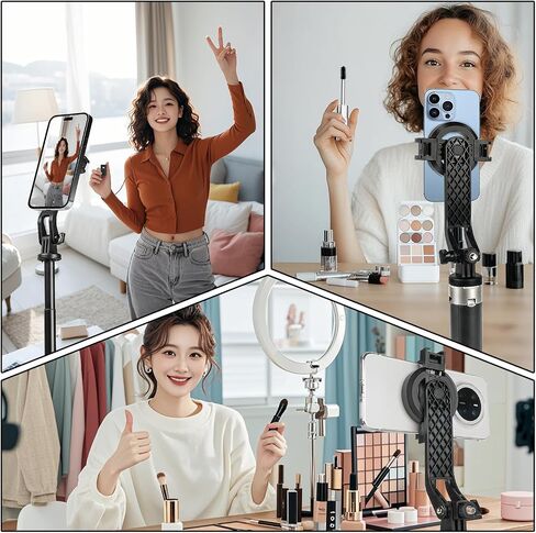 WOVTE Magnetic Selfie Stick Tripod with 2 LED Lights, 52" Tripod for iPhone with Rechargeable Remote, Portable Selfie Stick Compatible with iPhone 16/15/14/13/12 Series, Gopro and Cameras in Kuwait