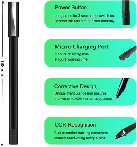 Hilitand Digital Pen Writing Set Smart Note Taking Pen and Notebook Electronic Writing Pad with Offline Storage Real Time Sync for Work Learning in Kuwait