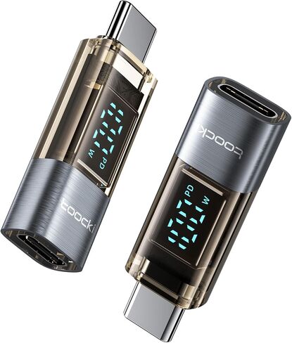 2Pack 100W USB C Female to Male Extension Adapter with LED Display for iPad Pro, iPhone 16, 15 Pro Max, MacBook Pro and All USB C Devices in Saudi Arabia
