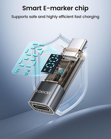 2Pack 100W USB C Female to Male Extension Adapter with LED Display for iPad Pro, iPhone 16, 15 Pro Max, MacBook Pro and All USB C Devices in Saudi Arabia