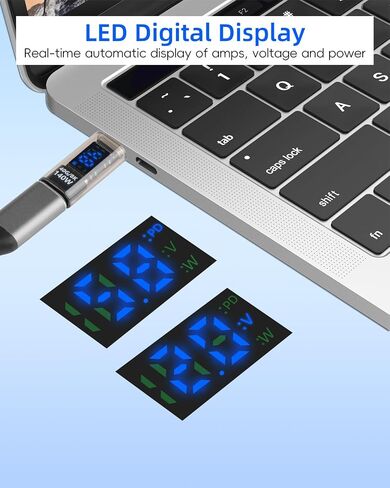 140W USB C Male to USB C Female Adapter,TYPE C Converter,40 GBps Data Transmission,with LED Display，Suitable for Laptops, Desktop Computers, Mobile Phones, Tablets, And Other Devices(2Pcak) in Kuwait