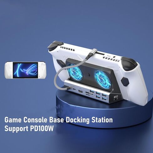 GOWENIC Game Console Docking Station for Legion Go S, 10 in 1 4K Double Cooling Fan PD Charging Game Console Base Docking Station, Docking Station Fans Steam, 100W PD Charging in Kuwait
