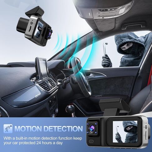 3 Channel 4K Dash Cam with 5GHz WiFi & APP Control, 4K+1080P+1440P Dash Cam Front and Rear Inside with 64GB Card, Dash Camera for Cars with Night Vision, Loop Recording, 24H Parking Mode, G-Sensor in Kuwait