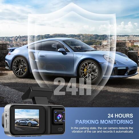 3 Channel 4K Dash Cam with 5GHz WiFi & APP Control, 4K+1080P+1440P Dash Cam Front and Rear Inside with 64GB Card, Dash Camera for Cars with Night Vision, Loop Recording, 24H Parking Mode, G-Sensor in Kuwait