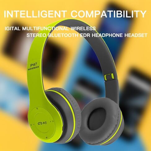 Hybrid Noise Cancelling Headphones, Wireless Bluetooth, Mic, Deep Bass, Soft Earpads, Fast Charging, Transparent Modes Green in Kuwait