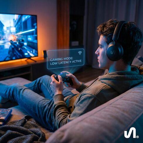 The Next Sound by Tiësto Noise Cancelling Headphones Wireless Bluetooth, MX41H Over Ear Headphones with Microphone, Hybrid ANC, 40H Playtime, Foldable Headset with AUX & Low Latency Gaming Mode in Kuwait
