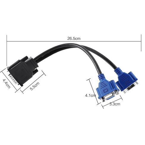 DMS-59 Pin Dual VGA Male to 2 VGA 15 Pin Female Splitter Cable for High Speed Data Transmission Black 1pc in Kuwait