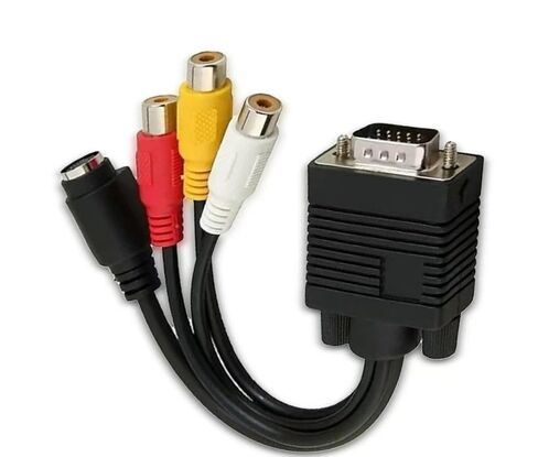 3RCA + S-Video VGA Adapter Cable,VGA to RCA Cable Compatible with PC Computer and TV(20 CM/8 inches) in Kuwait
