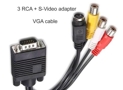 3RCA + S-Video VGA Adapter Cable,VGA to RCA Cable Compatible with PC Computer and TV(20 CM/8 inches) in Kuwait