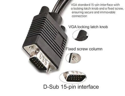 3RCA + S-Video VGA Adapter Cable,VGA to RCA Cable Compatible with PC Computer and TV(20 CM/8 inches) in Kuwait