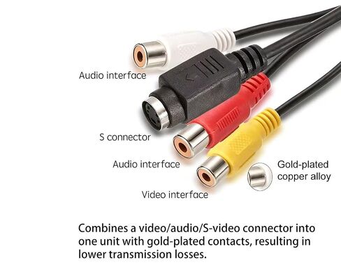 3RCA + S-Video VGA Adapter Cable,VGA to RCA Cable Compatible with PC Computer and TV(20 CM/8 inches) in Kuwait