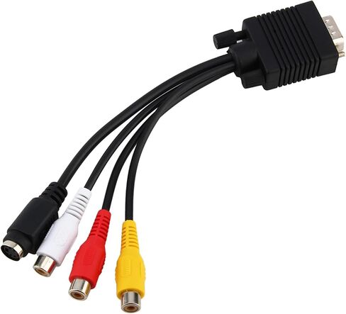 VGA SVGA to S Video Converter Cable for PC Laptop TV Output - AV Adapter Connector for Video Conversion in Kuwait