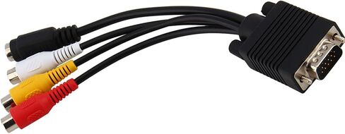 VGA SVGA to S Video Converter Cable for PC Laptop TV Output - AV Adapter Connector for Video Conversion in Kuwait