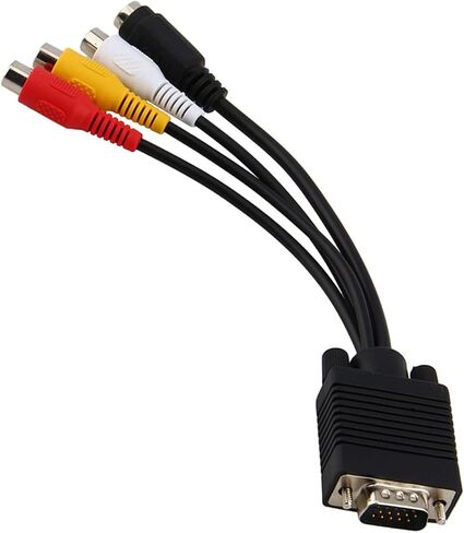VGA SVGA to S Video Converter Cable for PC Laptop TV Output - AV Adapter Connector for Video Conversion in Kuwait