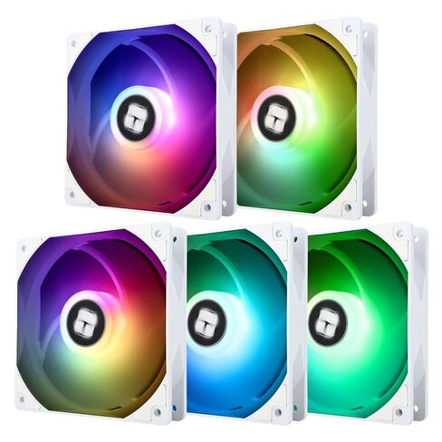 Thermalright TR TL-C12CW-S X5 CPU Cooling Fan Case Cooling Fan,Computer PWM Fan, 5V-3PIN Addressable ARGB Fan,12cm PC Cooler PWM Fan,5-Fan Pack Fan, White ARGB Ice CPU Fan(TL-C12CW-S X5) in Kuwait