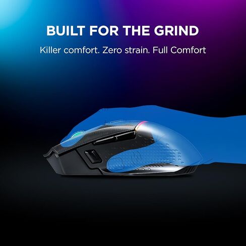 Rampage M3 Wireless Gaming Mouse. 10000 DPI, Tri Mode USB C, Bluetooth, 2.4GHz. 55 hr Battery Life RGB Mouse Designed for Mouse Gamers - Black. in Kuwait