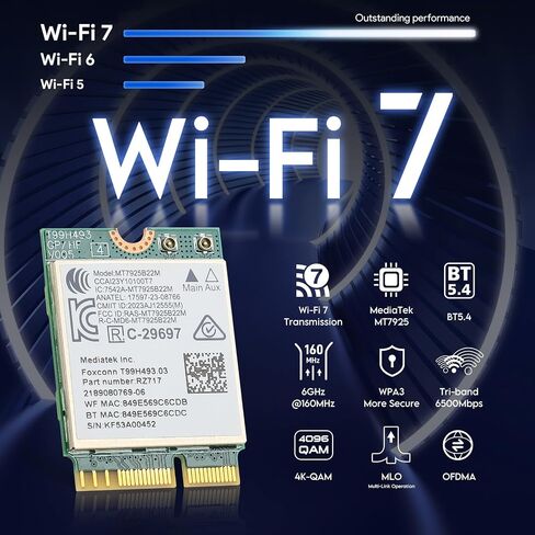 EDUP® WiFi 7 M.2 Wireless Card BE6500 for AMD/Intel Windows 11 (64-Bit) in Kuwait