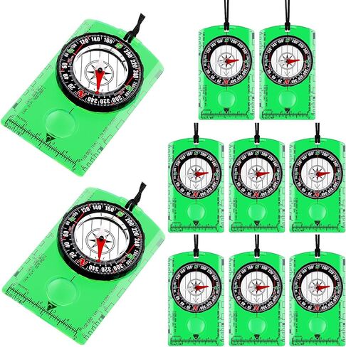 Geiserailie Acrylic Orienteering Hiking Compass Navigation Backpacking Professional Compass Children Boy Map Reading for Survival Outdoor Exploring, Green in Saudi Arabia