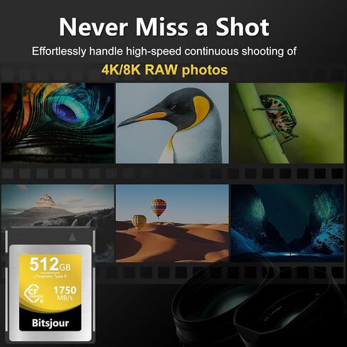 512 GB CFexpress Type B Card, Smooth RAW 8K Video and Photo, Digital CF Express Memory Card for Cameras Camcorder in Kuwait
