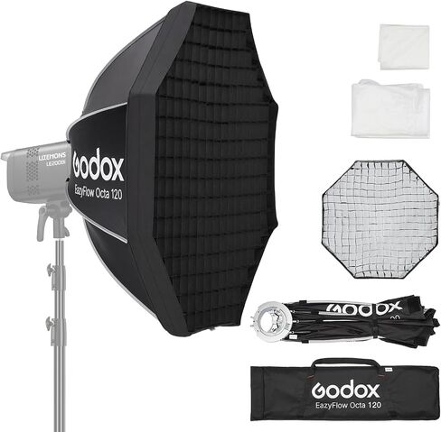 Godox 47.2" Octagon Softbox Godox EazyFlow Octa 120CM Bowens Mount Octa Box in Kuwait