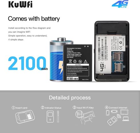 KuWFi C930 4G LTE Mobile Hotspot, Portable WiFi for Road Trips and Camping in Kuwait