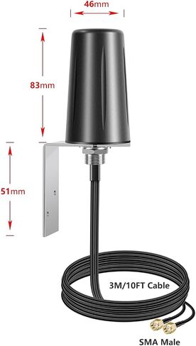 Waterproof MIMO External Omni 4G/5G Antenna SMA Male with Dual 10ft Cable for T-Mobile Home Internet, Verizon, AT&T Wireless Modem Router Gateway, Slinkdsco in Kuwait