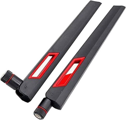 10dBi Tri-Band Adjustable External WiFi Antenna Pair | RP-SMA Black/Red in Kuwait