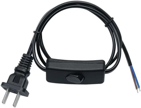 Power Cord with Switch, 2‑Prong 303 in‑line Bare Tinned End 1m, White in Kuwait