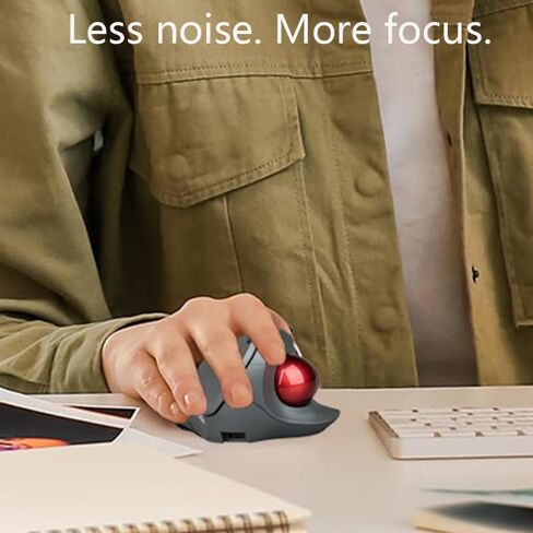 Dual Mode Wireless Vertical Computer Trackball Mouse, Ergonomic Bluetooth Thumb-Control Mouse with Quiet Clicks Ergonomic Design Adjustable CPI ,Built-in 500mAh Battery Rechargeable for PC/Mac/Laptop in Kuwait