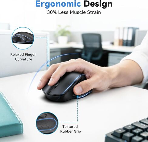 TECKNET Wireless Mouse for Laptop, Dual-Mode Bluetooth Wireless Mouse in Kuwait