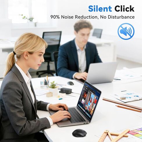 TECKNET Wireless Mouse for Laptop, Dual-Mode Bluetooth Wireless Mouse in Kuwait
