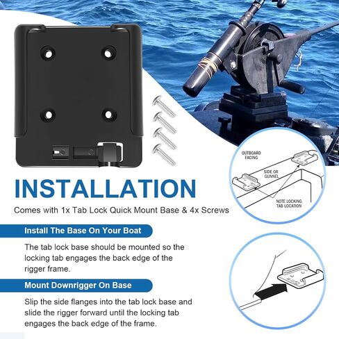 2207001 Tab Lock Quick Mount Base Fit for Cannon Small Body Manual Mini-Mag Downriggers, Fit for Lake-Troll, Sport-Troll, Leagy Easi-Troll, and Mini-Mag Downriggers in Kuwait