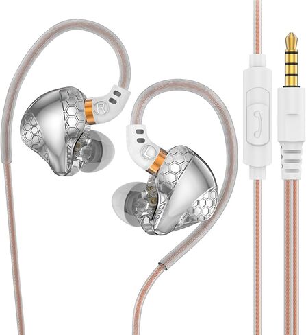 in Ear Monitor, HiFi Headphones with Dual Magnetic Dynamic Driver, White in Kuwait