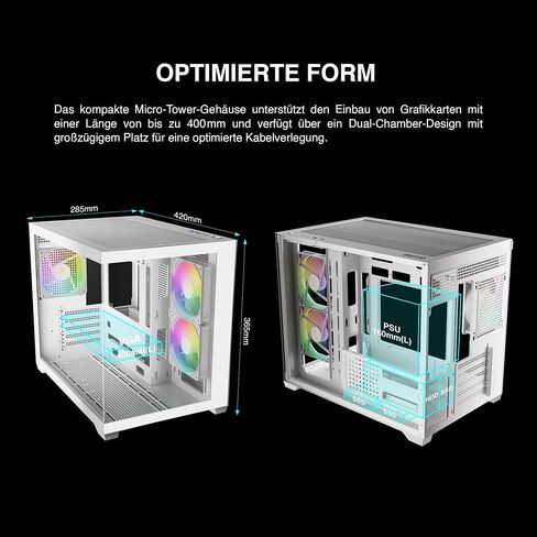 GAMDIAS AU-GC10M ARGB WH Gaming Case in Kuwait