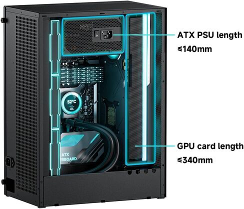 Micro ATX Case, Mini PC Computer Matx Case for MATX ITX Motherboard Black in Kuwait