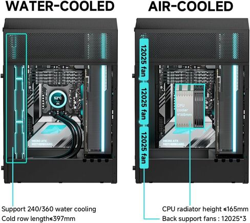 Micro ATX Case, Mini PC Computer Matx Case for MATX ITX Motherboard Black in Kuwait